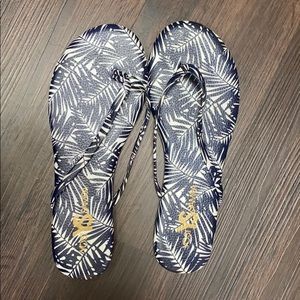 Yosi Samra Blue and White Flip Flops